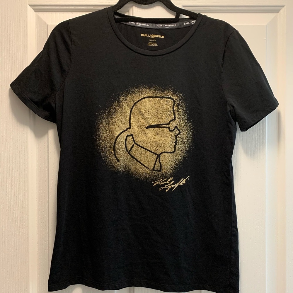 Karl Lagerfeld Black & Gold Profile Tee